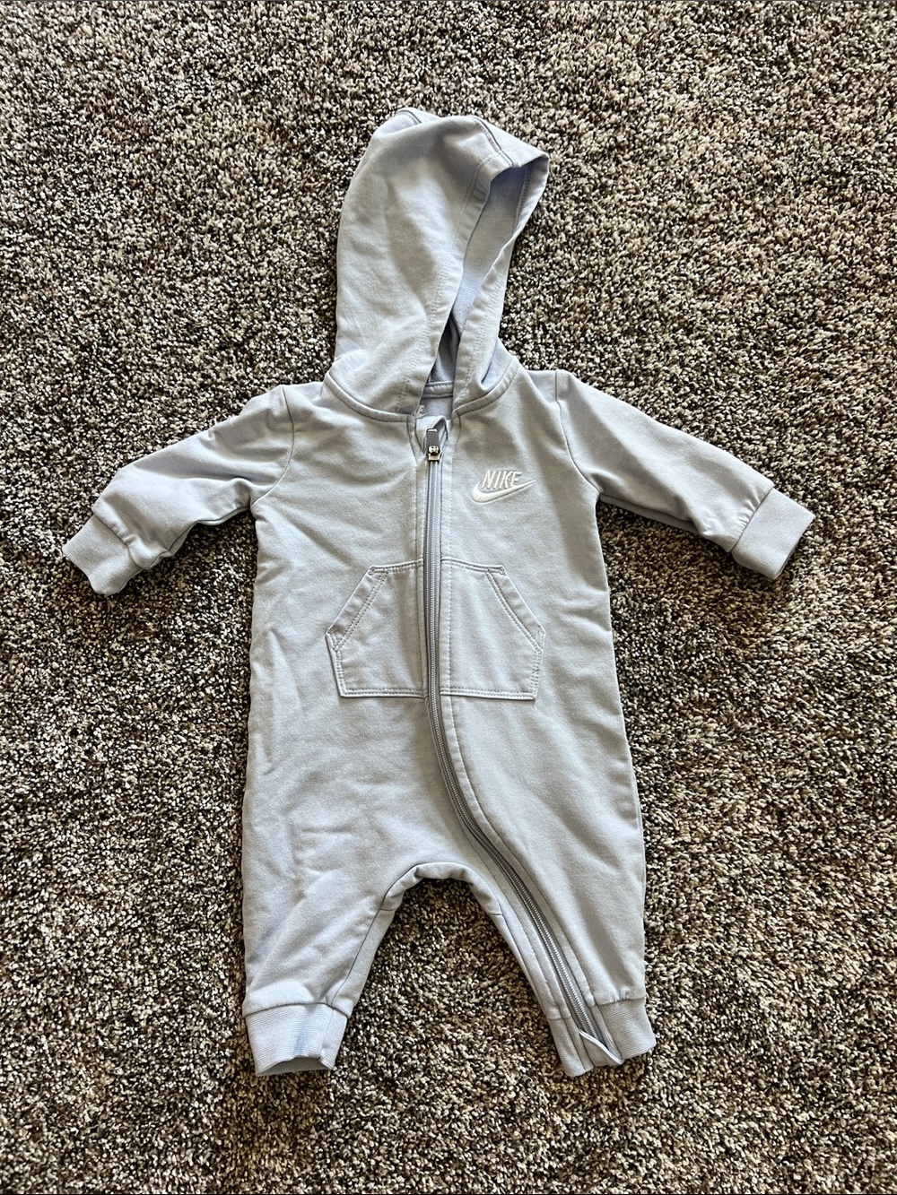 Nike Light Blue Hooded Zip Baby One-Piece